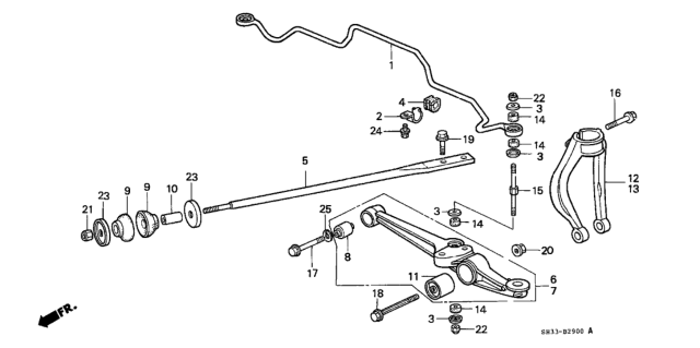 1990 Honda Civic Spring, Front Stabilizer Diagram for 51300-SH0-A01