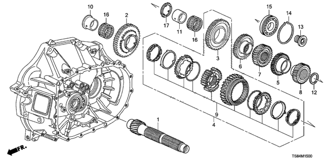2015 Honda Civic Bearing, Needle (47X52X23) Diagram for 91101-PPP-003