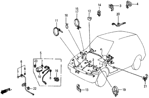 1986 Honda Civic Sub-Wire, Engine Diagram for 32110-PE1-692