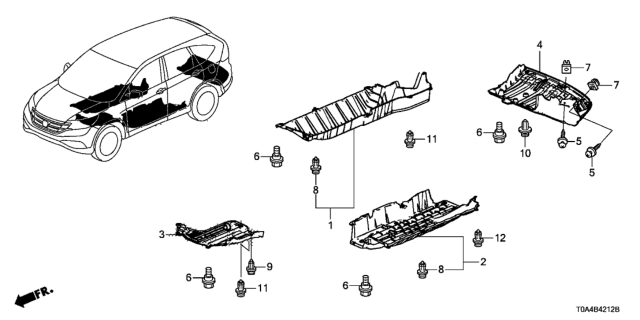 2012 Honda CR-V Under Cover Assy Diagram for 74604-T0A-A00