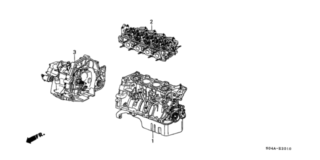 2000 Honda Civic Engine Assy. - Transmission Assy. Diagram