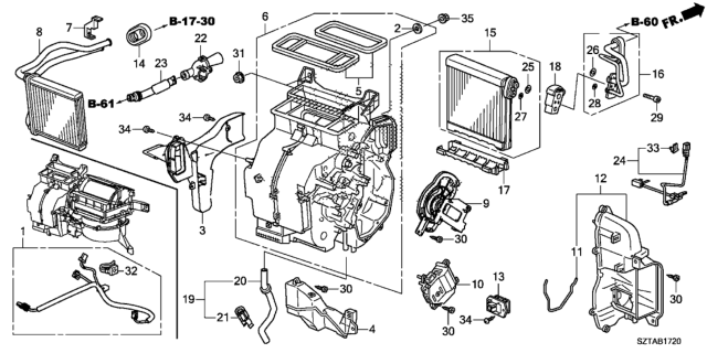 2016 Honda CR-Z Heater Unit Diagram