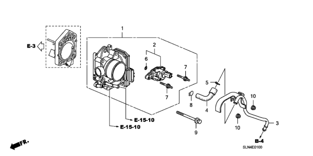 2007 Honda Fit Throttle Body, Electronic Control (Gmc0A) Diagram for 16400-RME-A01