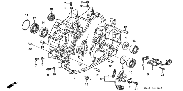 1996 Honda Accord Case, Torque Converter Diagram for 21111-P0Z-000