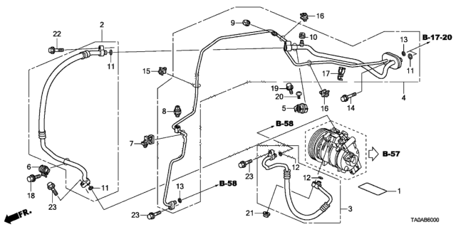 2012 Honda Accord Pipe Assembly, Air Conditioner Diagram for 80321-TA6-A01