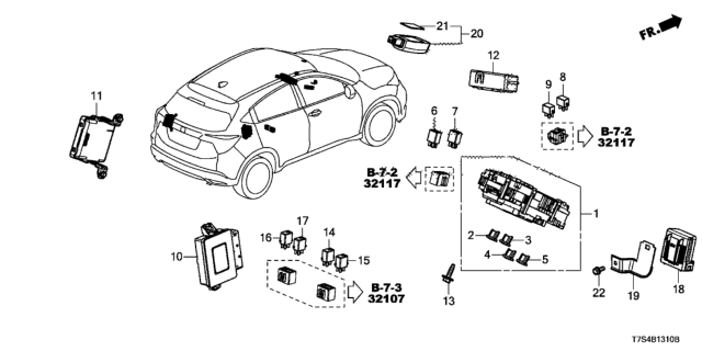 2019 Honda HR-V Box Assembly, Fuse (Rewritable) Diagram for 38200-T7A-AA1
