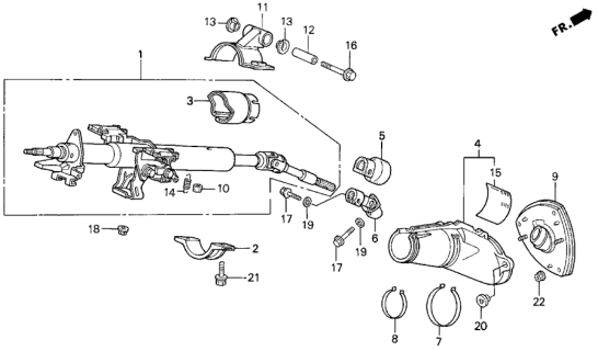 1994 Honda Prelude Column Assembly, Steering (Driver Side) Diagram for 53200-SS0-A01