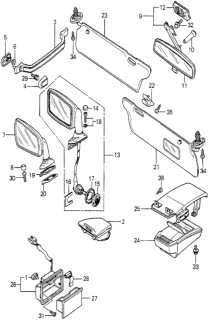 1980 Honda Accord Base, Stay *R27L* (TRIM WINE) Diagram for 88145-671-003ZE