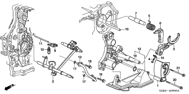 2007 Honda Accord Hybrid Shaft, Change Detent Arm Diagram for 24635-RDK-000