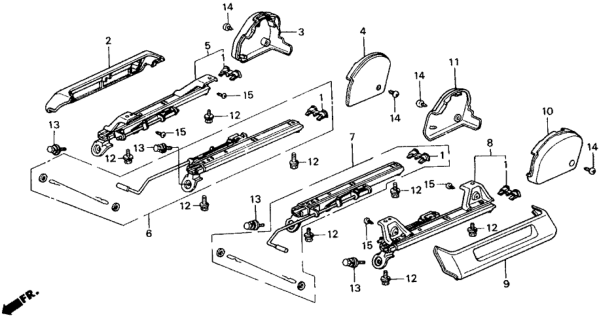 1989 Honda Civic Adjuster, L. Slide (Inner) Diagram for 81280-SH5-A01