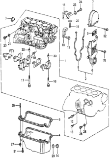 1980 Honda Prelude Cylinder Block - Oil Pan Diagram