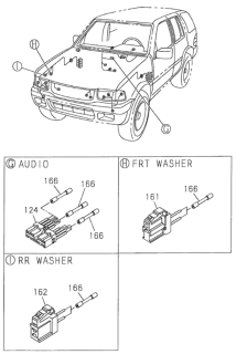 1998 Honda Passport Wiring Harness Connector (Front Side) Diagram