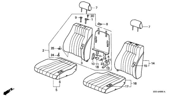 1989 Honda Accord Cover, Left Front Seat-Back Trim (Palmy Brown) Diagram for 81521-SE3-A02ZC