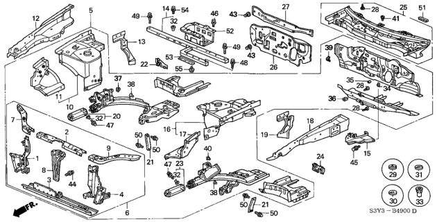 2003 Honda Insight Nut, Plate (10MM) Diagram for 90323-S3Y-300