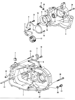 1975 Honda Civic HMT Transmission Case Diagram