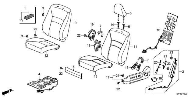 2014 Honda Accord Guide, L. Headrest Lock *NH882L* (PLATINUM GRAY) Diagram for 81544-T2F-A01ZG