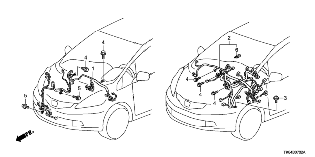 2010 Honda Fit Wire Harness, Instrument Diagram for 32117-TK6-A10
