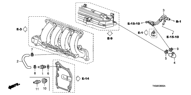2011 Honda Fit Tube, PCV Diagram for 17131-RP3-A00
