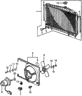 1984 Honda Accord Fan, Cooling (Mitsuba) Diagram for 19020-PC0-922