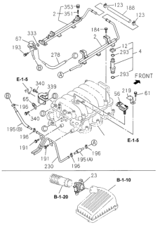 1998 Honda Passport Injector Assembly Diagram for 8-17113-399-0