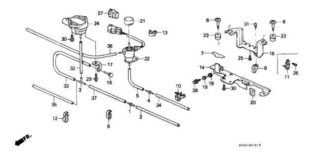 1988 Honda Civic Stay Diagram for 36033-PM5-A01