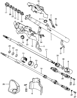 1980 Honda Civic Shaft A, Steering Diagram for 53310-SA0-000