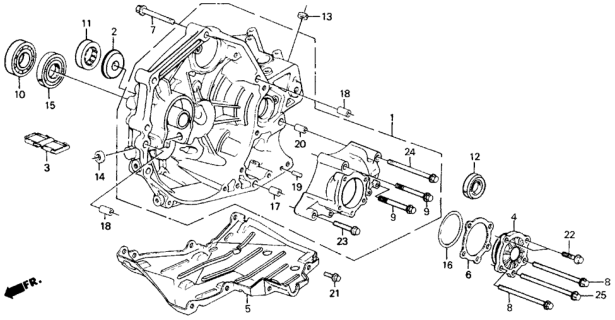 1988 Honda Civic MT Clutch - Transfer Case 4WD Diagram