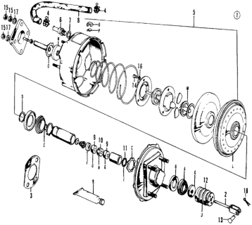 1976 Honda Civic Power Assembly, Master Diagram for 46400-634-671