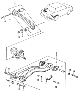 1981 Honda Civic Rear Lower Arm - Radius Rod Diagram
