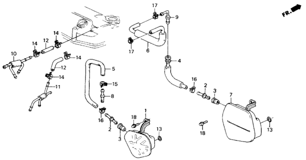 1991 Honda Civic Chamber Assy., Breather Diagram for 11860-PM6-G00
