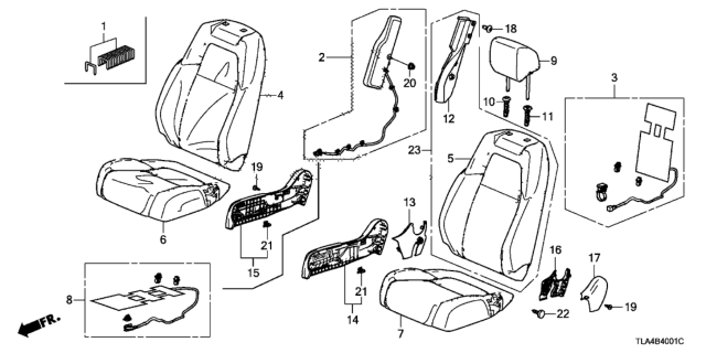 2017 Honda CR-V Pad, Right Front Seat-Back (With Module Holder) Diagram for 81122-TMC-A01