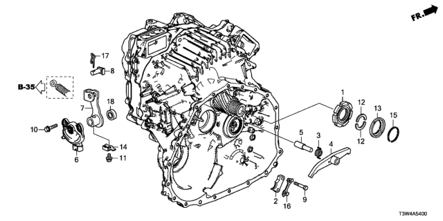 2015 Honda Accord Hybrid AT Parking Gear - Control Lever Diagram