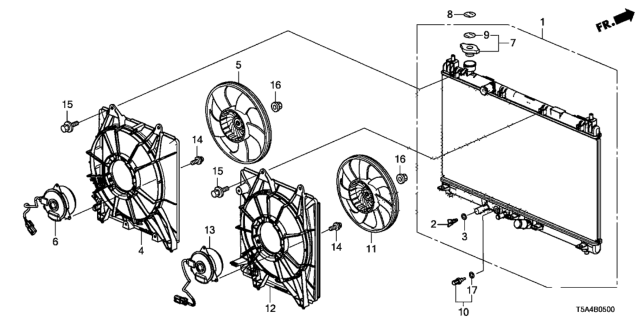 2018 Honda Fit Fan, Cooling Diagram for 19020-5R1-003