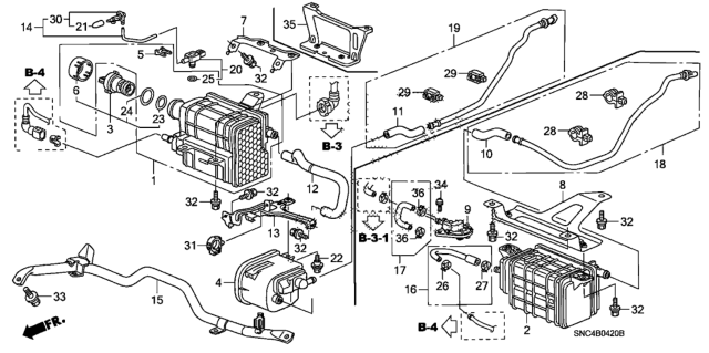 2011 Honda Civic Canister Assembly Diagram for 17011-SNC-L02