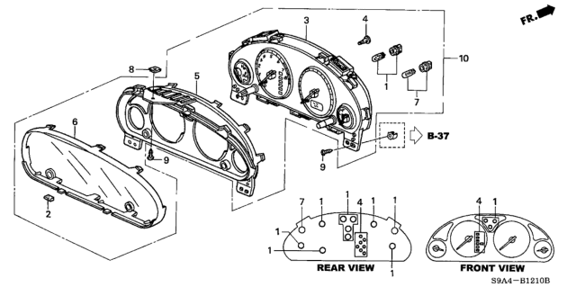 2005 Honda CR-V Meter Assembly Diagram for 78100-S9A-A74