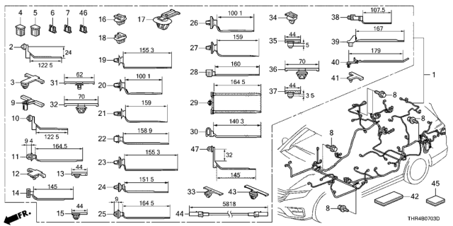 2021 Honda Odyssey Clip, FR. Grille Diagram for 91531-S10-003