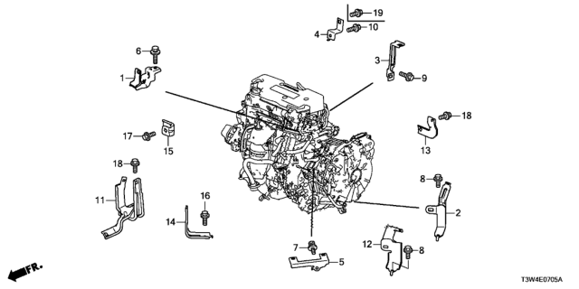 2015 Honda Accord Hybrid Engine Wire Harness Stay Diagram