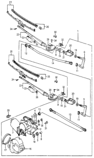 1982 Honda Accord Arm, Windshield Wiper Diagram for 38460-SA5-672