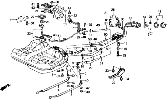 1991 Honda Prelude Fuel Tank Diagram