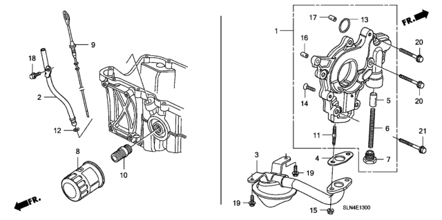 2008 Honda Fit Pump Assembly, Oil Diagram for 15100-PWA-003