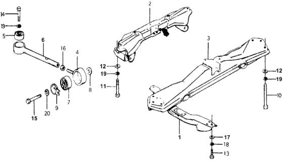 1976 Honda Accord Torque Rod - Front Beam Diagram