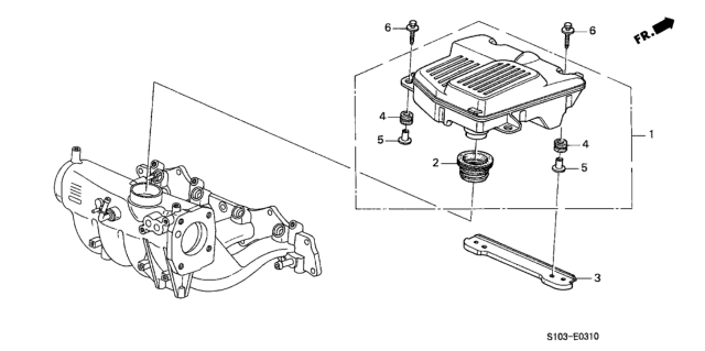 2001 Honda CR-V Seal Rubber, Resonator Diagram for 17163-PHK-000