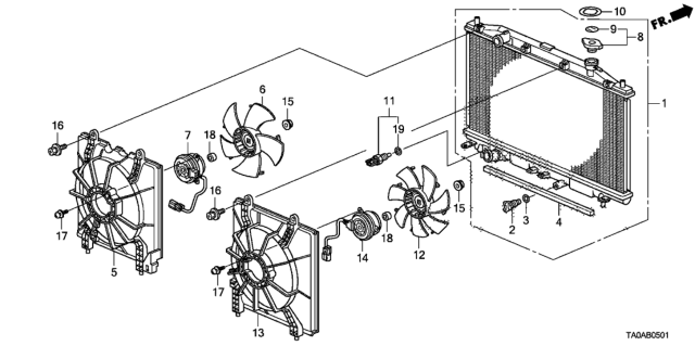 2012 Honda Accord Radiator (Toyo) Diagram