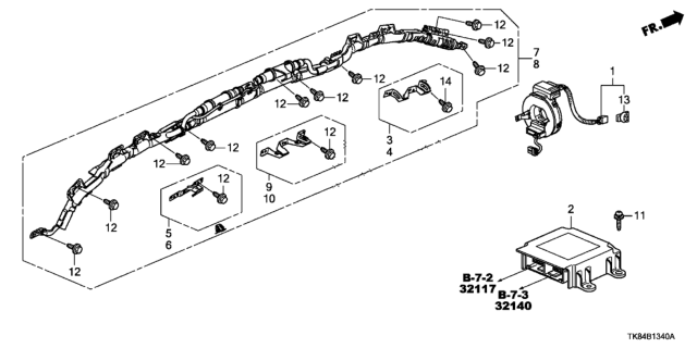 2011 Honda Odyssey Bracket Set, R. RR. Grab Rail Diagram for 78880-TK8-A81