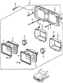 1984 Honda Accord Headlight Assembly, Driver Side (Stanley) Diagram for 33150-SA6-775