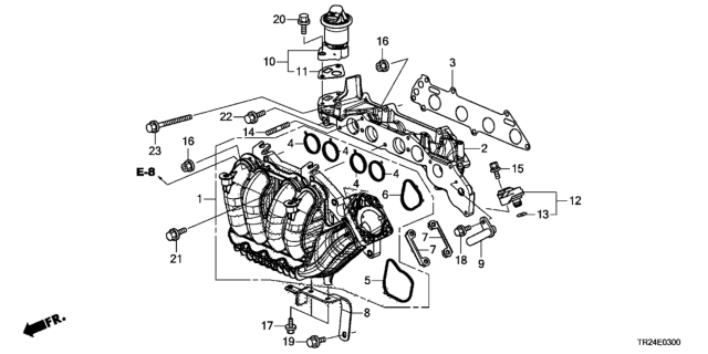 2012 Honda Civic Gasket, EGR Port Diagram for 17108-RW0-A01