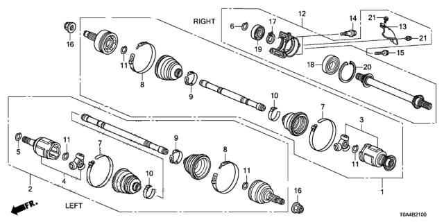 2013 Honda CR-V Protector, Front Muffler Diagram for 44305-T0A-A02