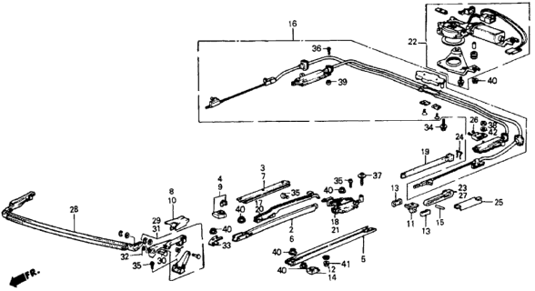1985 Honda CRX Cable Assy. Diagram for 71950-SB2-982
