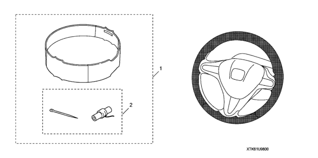 2012 Honda Insight Leather Steering Wheel Cover Diagram