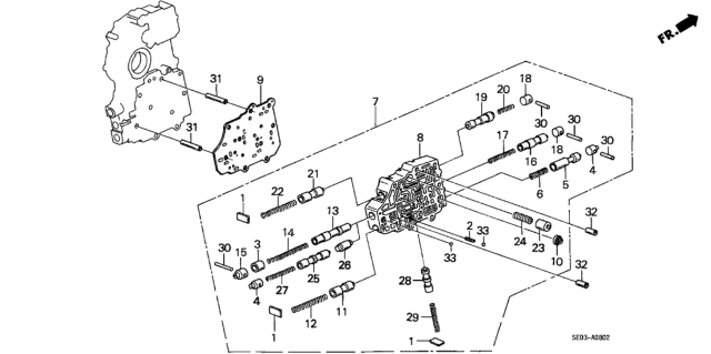 1987 Honda Accord Spring, Reverse Control Valve Diagram for 27726-PF4-010